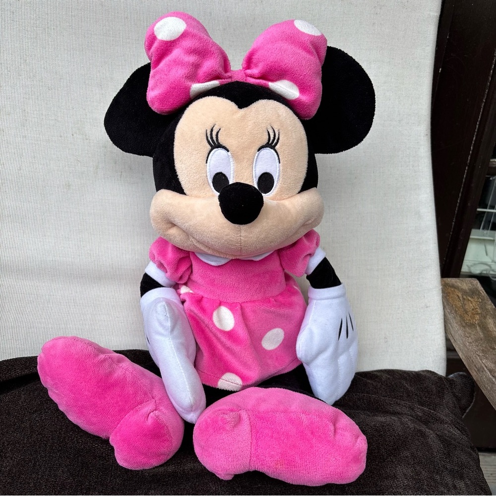 Disney Minnie Mouse Plush Toy - Pink, Black, and White